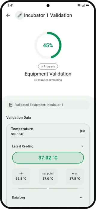 Validation task in the Metrum Genie app